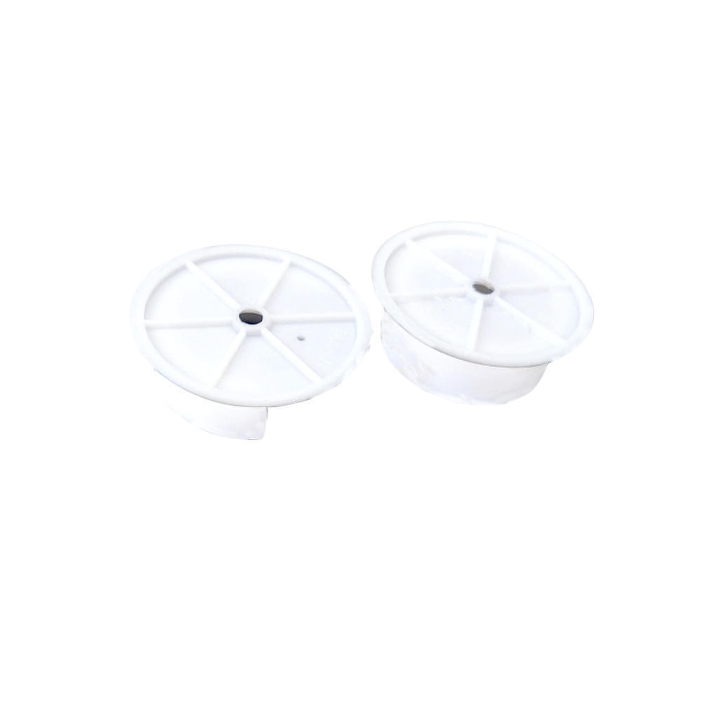 1-3/8" White Plastic Closet Rod Socket - 1 Set with Mounting Screws