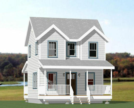 20x16 Tiny House -- PDF Floor Plan -- 616 sq ft -- Model 10A