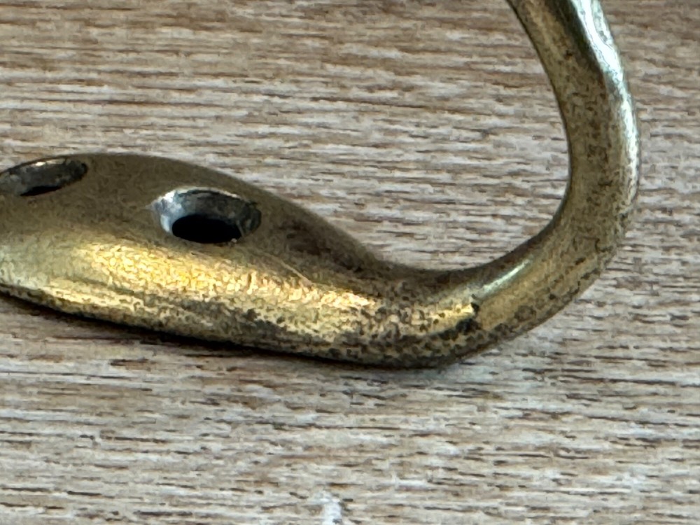 VINTAGE BRASS COAT HOOK RECLAIMED