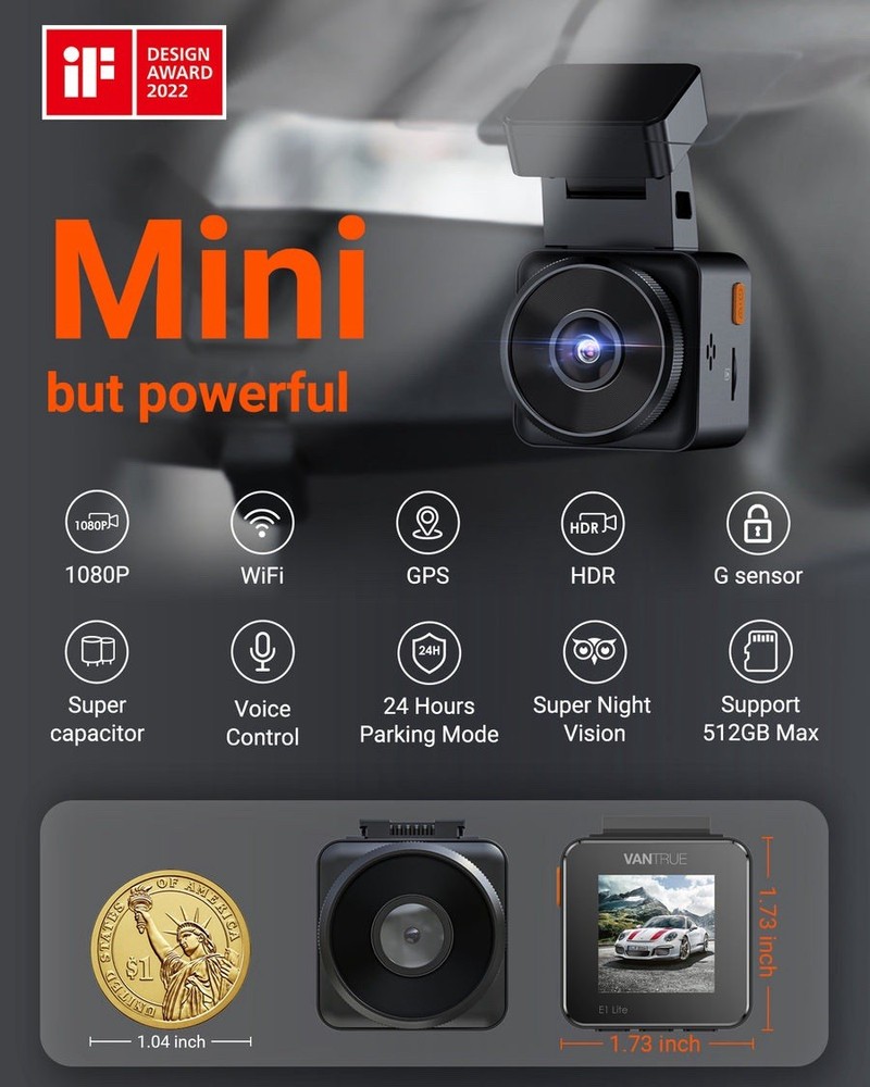 VanTrue Element 1 Lite Dash Cam