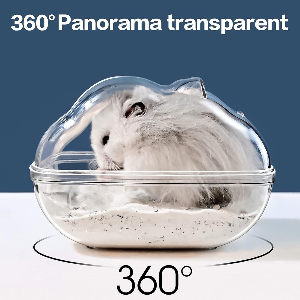 Compact Hamster Sand Bath Container - Easy to Clean, Detachable Design (S)