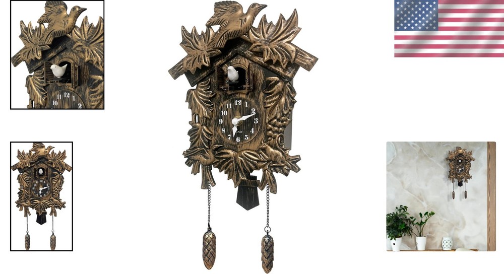 Vintage Bird Flapping Cuckoo Clock
