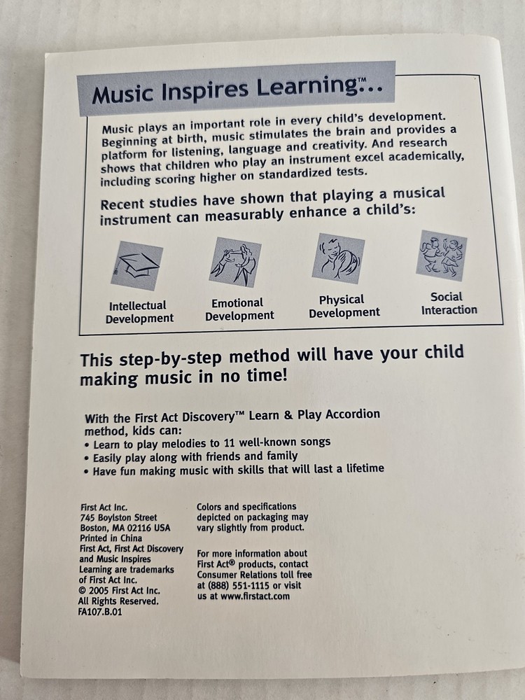 First Act Accordian With Learn And Play Book