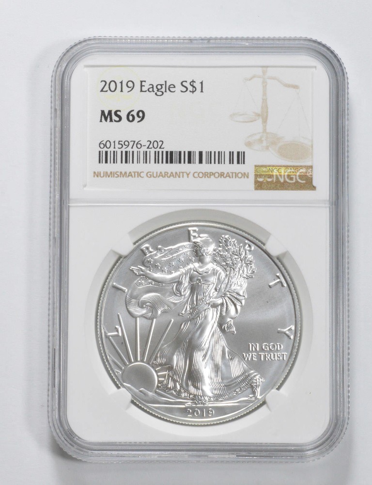 MS69 2019 American Silver Eagle NGC Brown Label