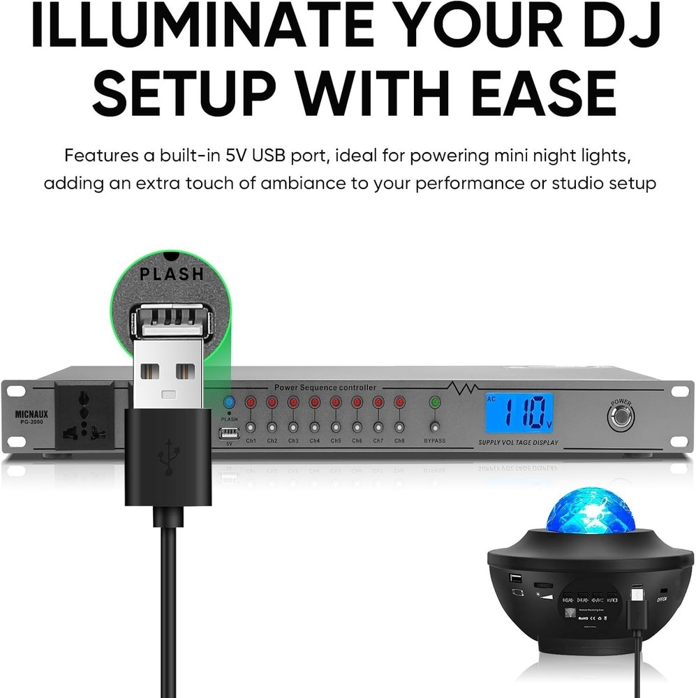 Versatile 20A Power Conditioner with 10 Outlets & Bypass Mode for Audio Systems