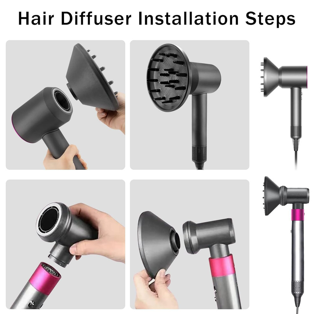 New Supersonic DIFFUSER ATTACHMENT Hair Dryer Accessory, Grey