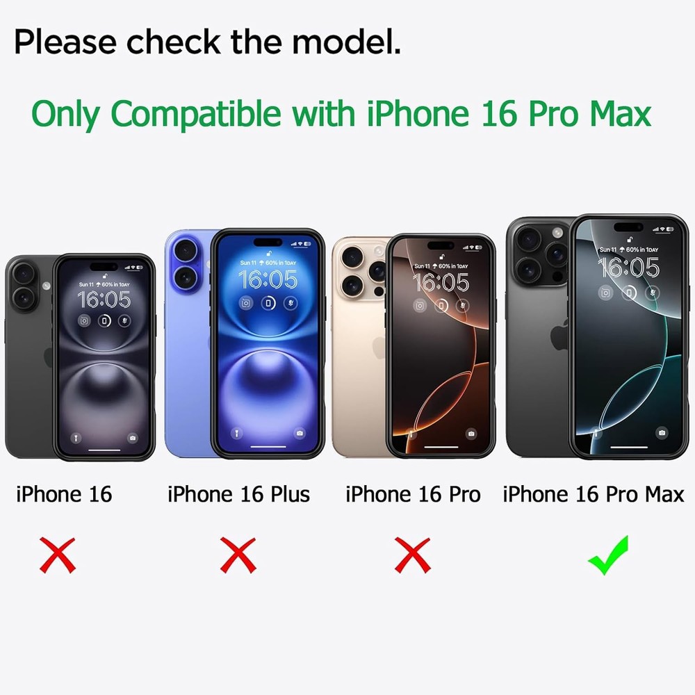 Battery Case for iPhone 16 Pro Max, Upgraded 16 Black