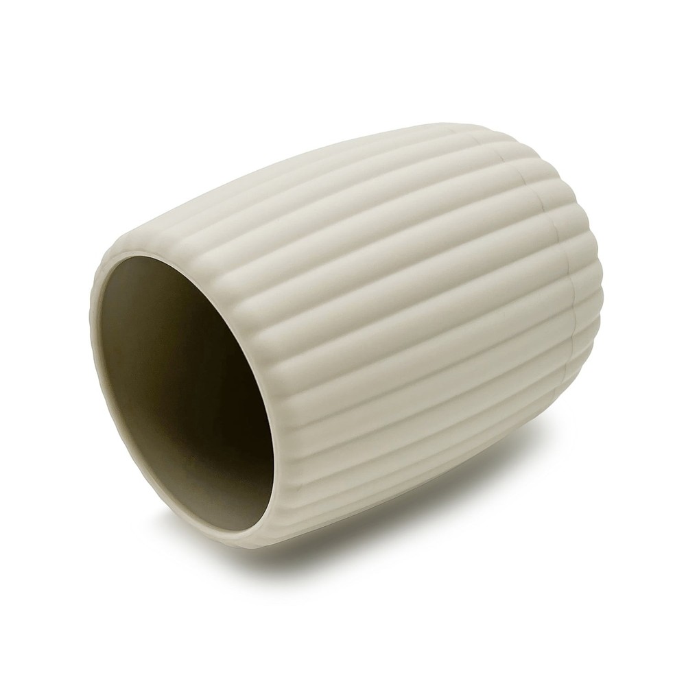 Mainstays Rubberized Plastic Ribbed Toothbrush Holder, Beige