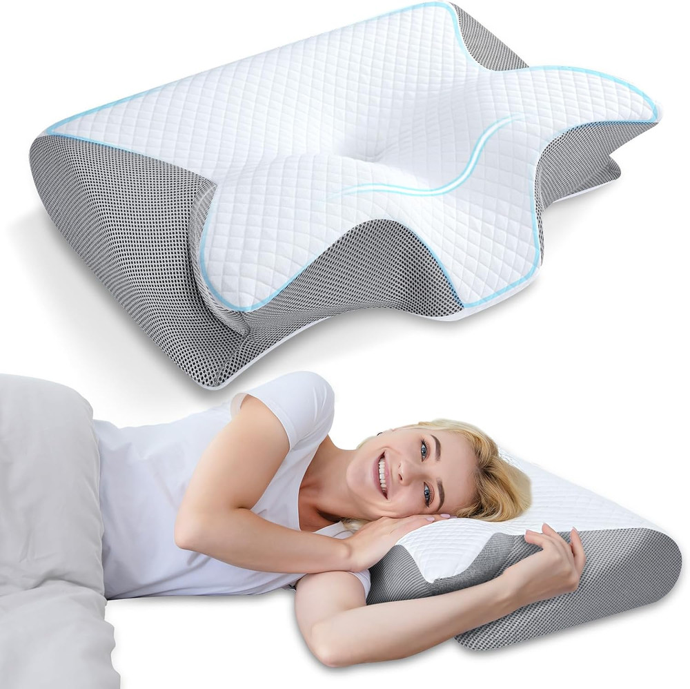 Ergonomic Memory Foam Pillow Neck Support Side Sleep Back Sleep position