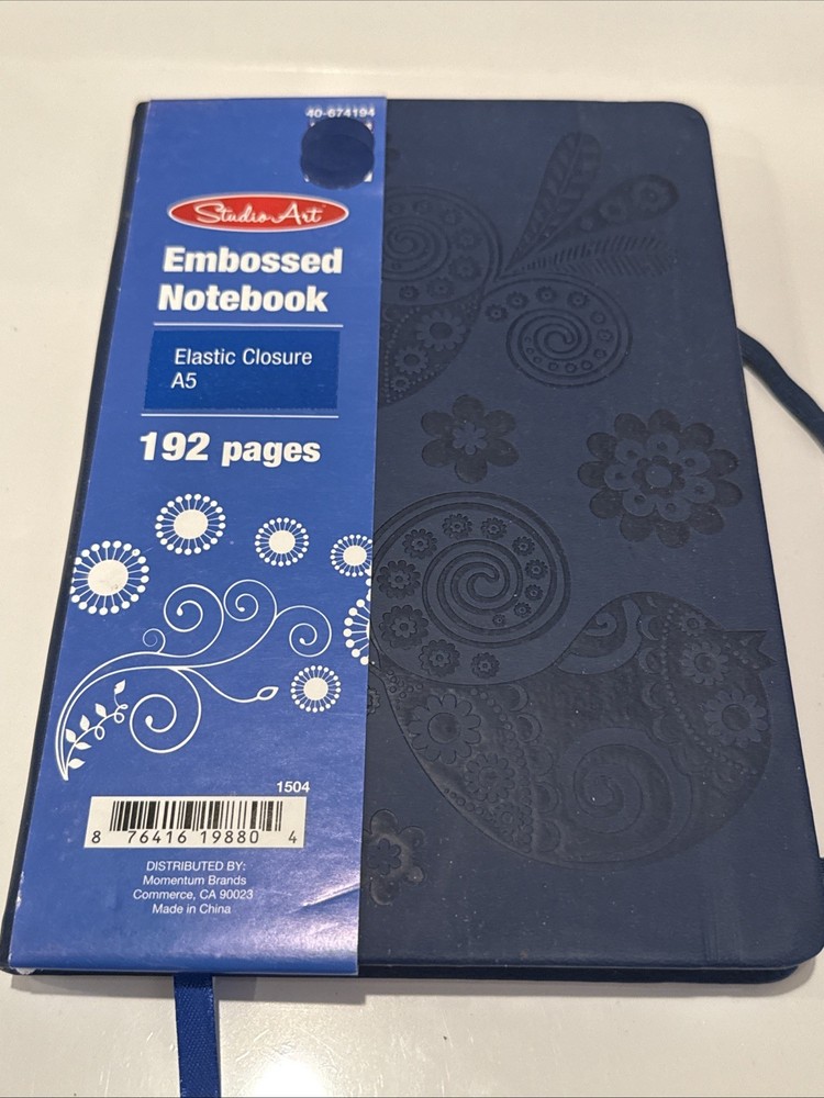 ELASTIC CLOSURE EMBOSSED NOTEBOOK 192 PAGES "8" X "5.5"