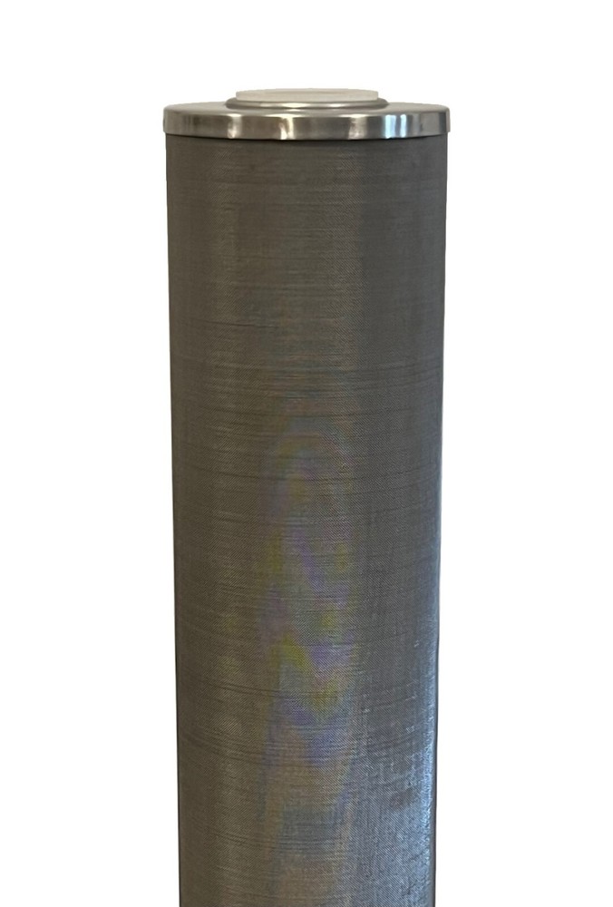 Hydro-Genics® Stainless Steel Cleanable Filter, 20" length, 4.3"OD, 25 micron
