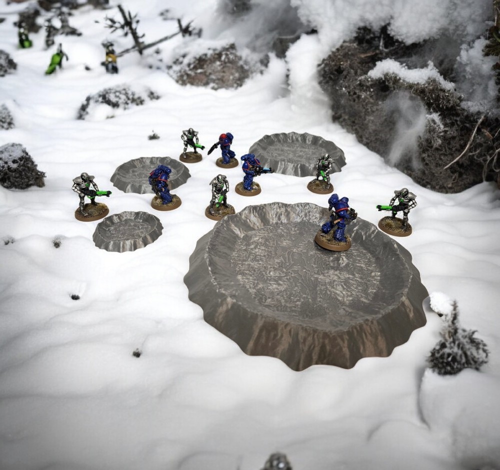 3D Printed Terrain Battlefield Blast Craters Set 2 Great For 40K / Kill Team