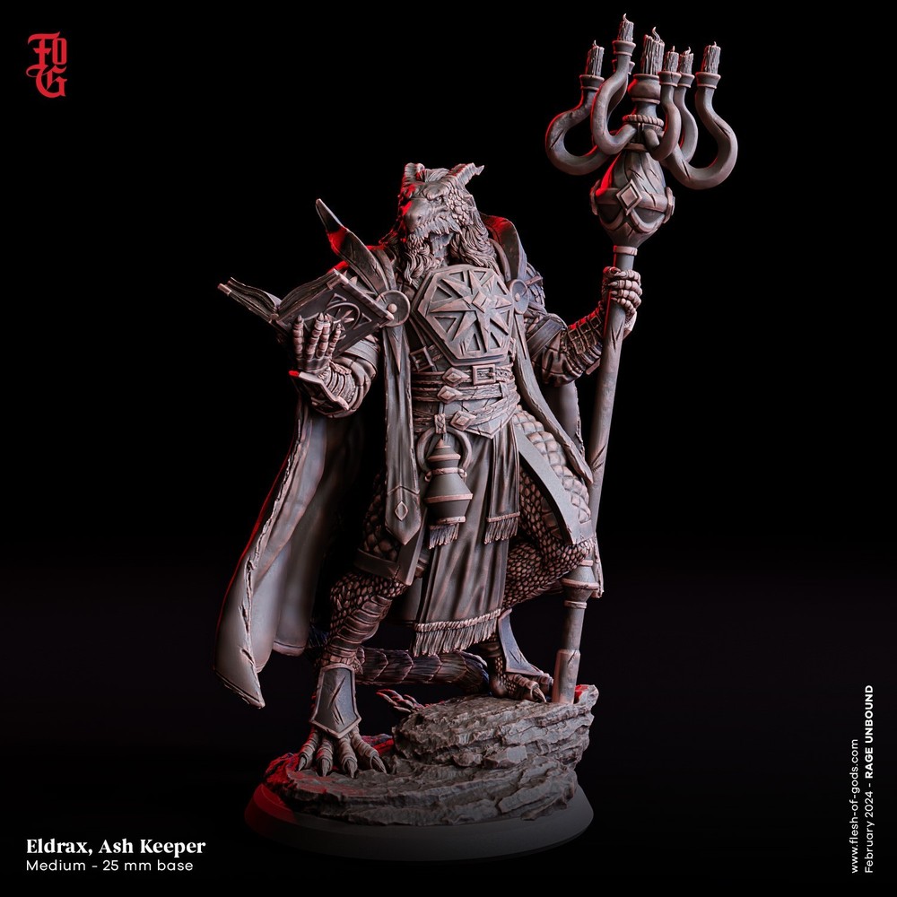 DnD Eldrax Dragonborn Mini 32mm Scale TTRPG