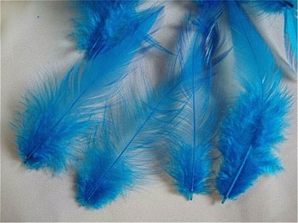 Rooster Saddle Hackle Feathers - Loose - Turquoise - 150 Pcs.
