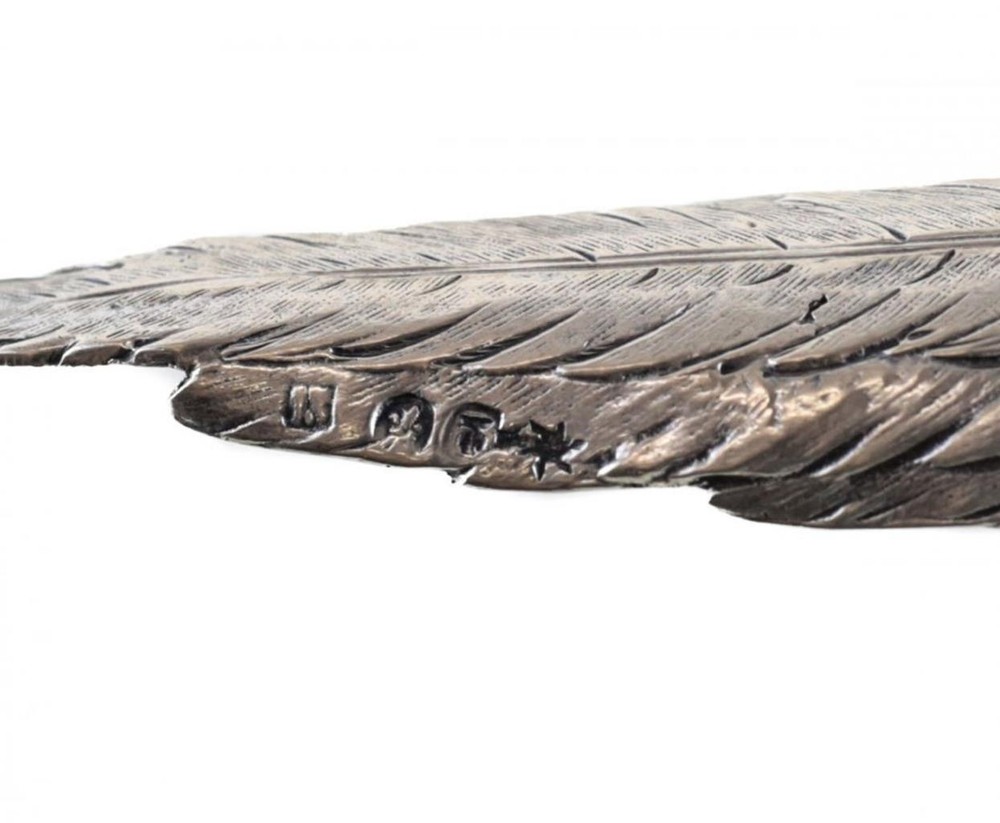 German Hanau Silver Pheasant Bird Table Ornament.