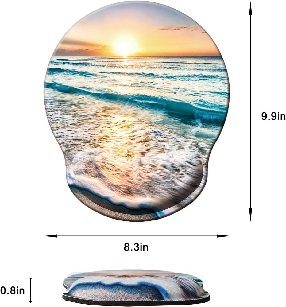 Mouse Pad with Wrist Support, Ergonomic Memory Foam O-beach