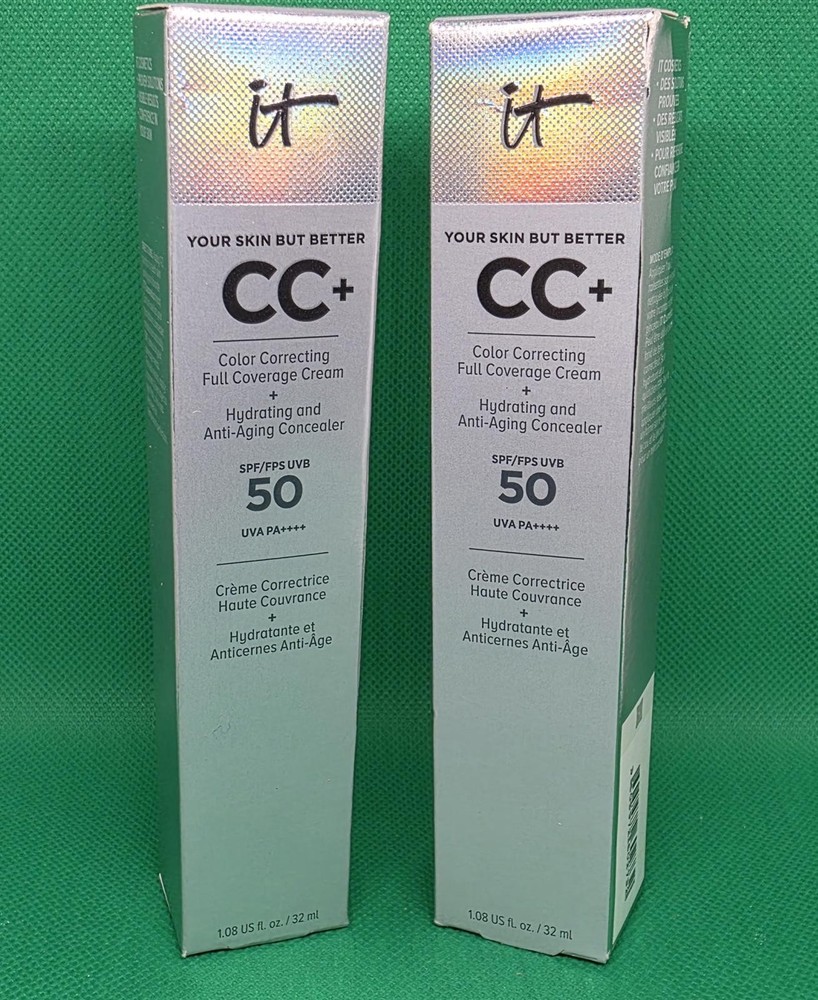 2- IT Cosmetics CC+ Cream Neutral Deep Full Coverage Color Correcting Foundation
