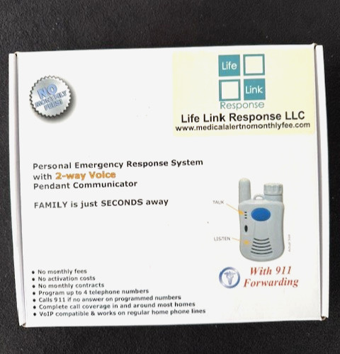 LIFE LINK RESPONSE 2 WAY VOICE EMERGENCY RESPONSE SYSTEM, PENDANT & 911 FORWARD