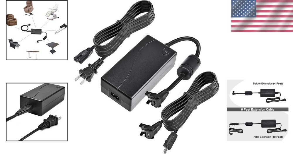 AC/DC Switching Adapter for Recliners - US Plug Included