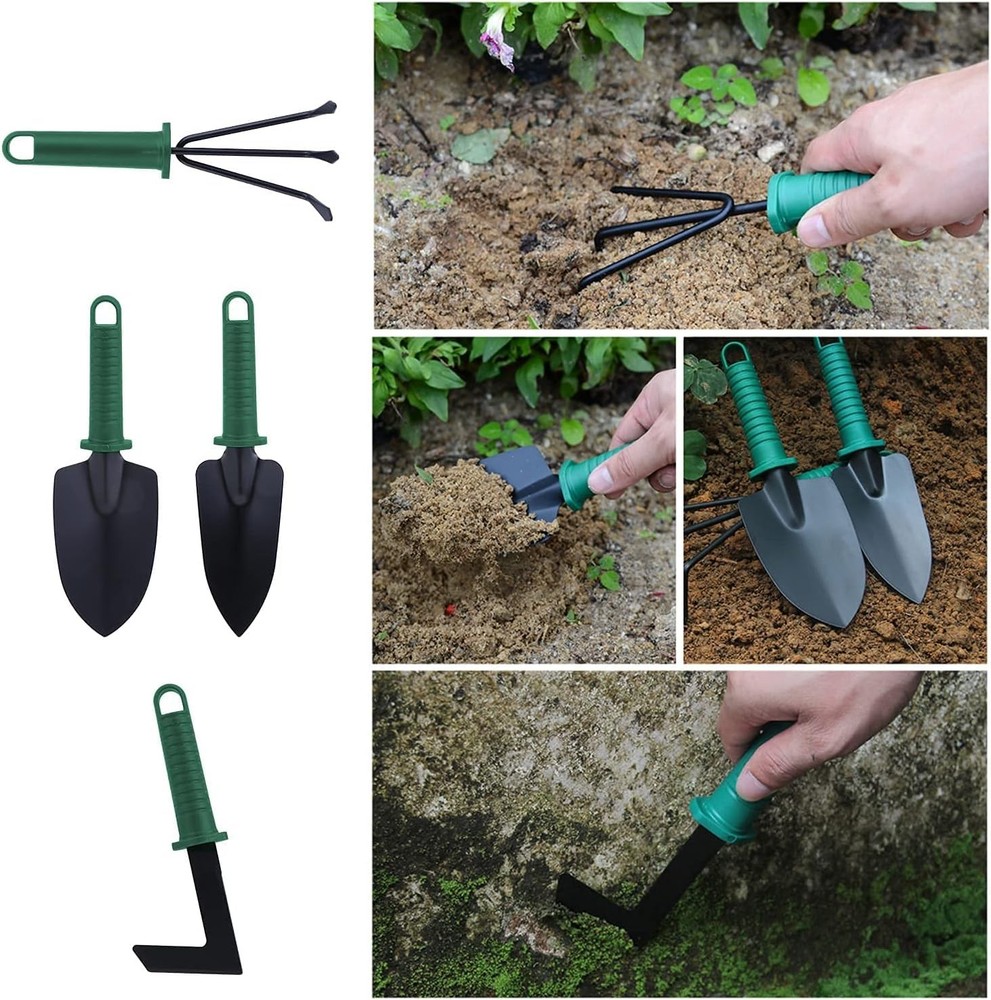 Garden Tools Set 10 Piece - Hand Tool with Ergonomic & Durable blue