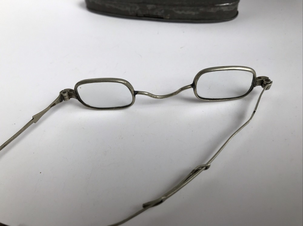 Antique Eyeglasses W/ Tin Case Spectacles