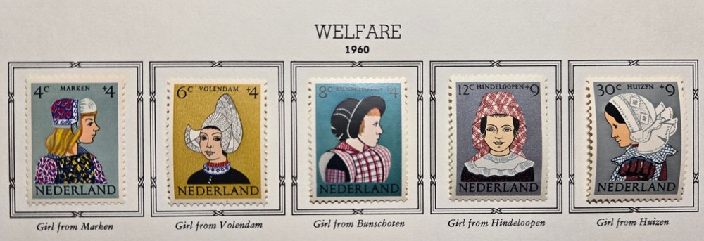 Stamp Netherlands Welfare 1960 B348-352 MLH