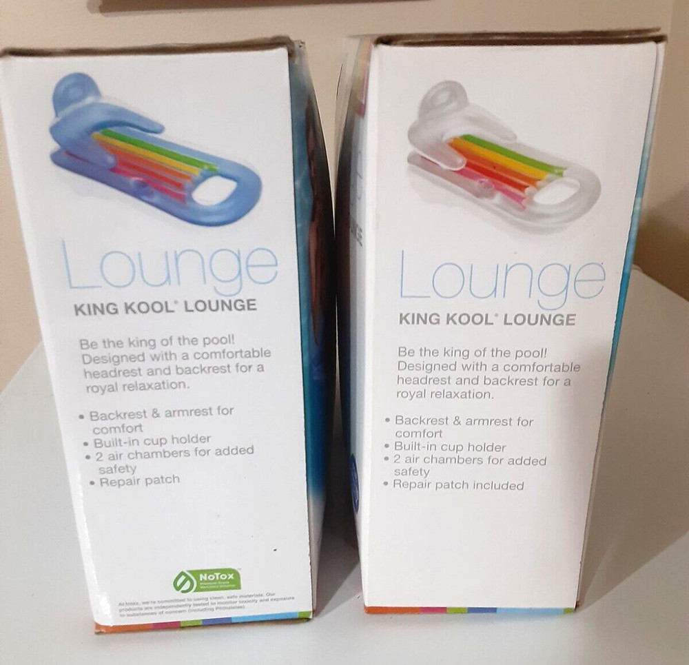 **NEW** INTEX KING KOOL INFLATABLE POOL LOUNGE FLOAT WITH HEADREST & CUP HOLDER