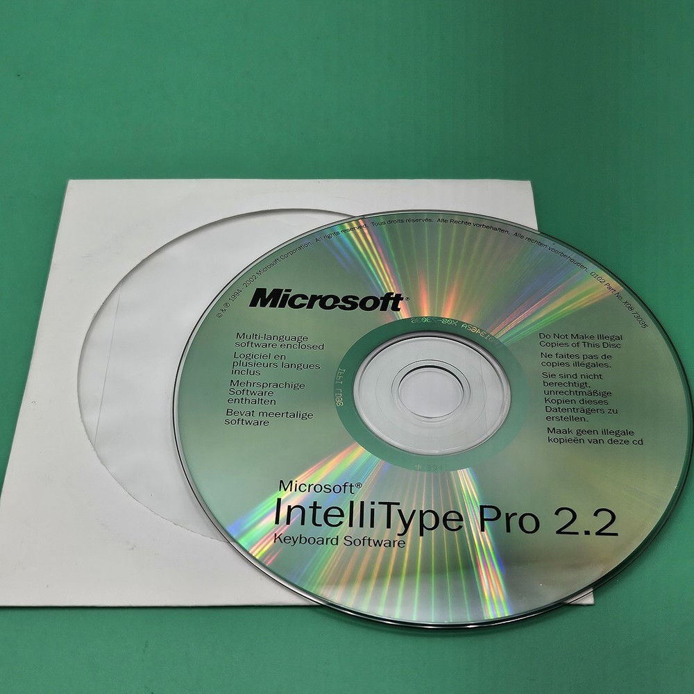 Microsoft IntelliType Keyboard Pro 2.2 Keyboard Software CD-ROM  Vintage Disc