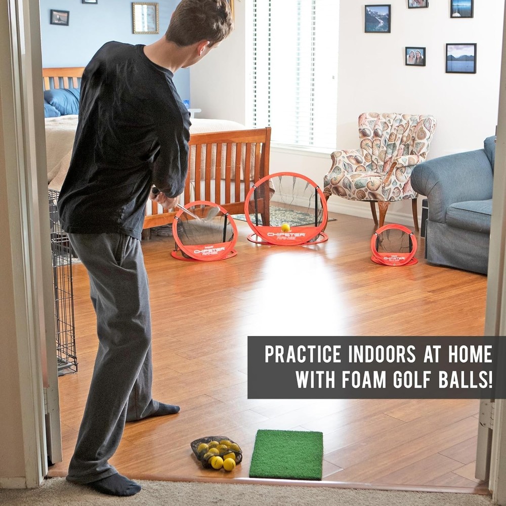 Chipster Pop-Up Golf Chipping Practice Net - Training Aid for Precision and D...