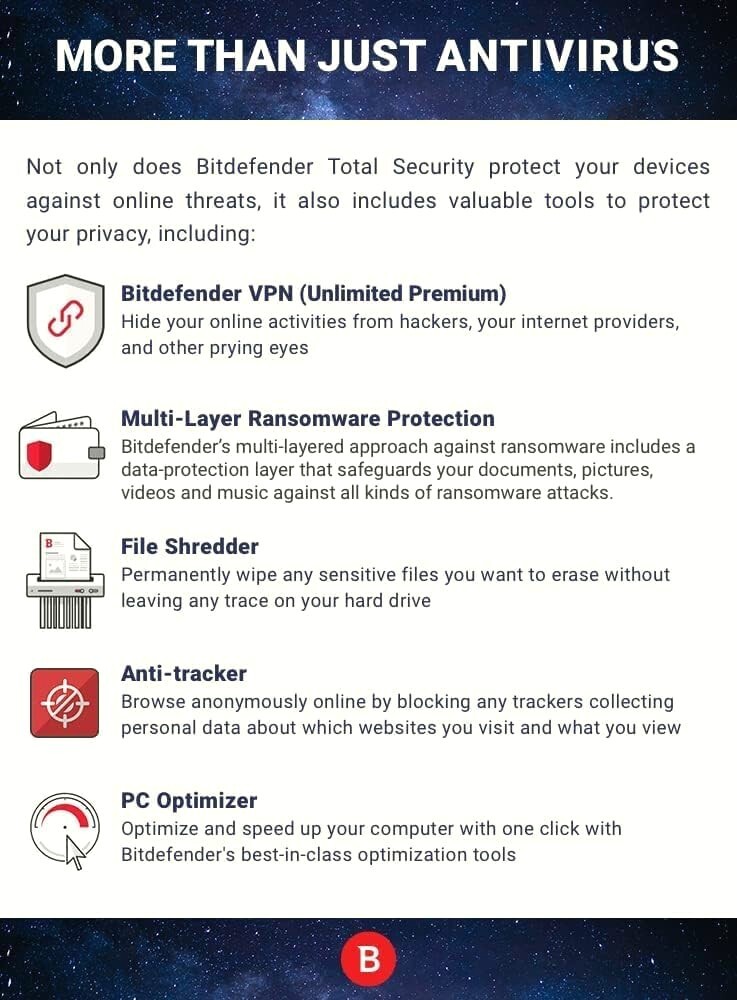 Bitdefender Family Pack | Total Security 15 Devices 1-3 Years | Win Mac Android