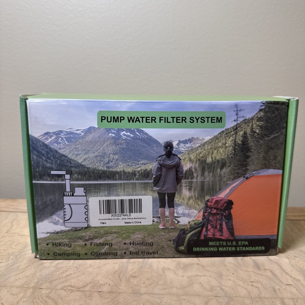 Hiker Microfilter Portable Drinking Pump Water Filter System.  Camping-Hunting…