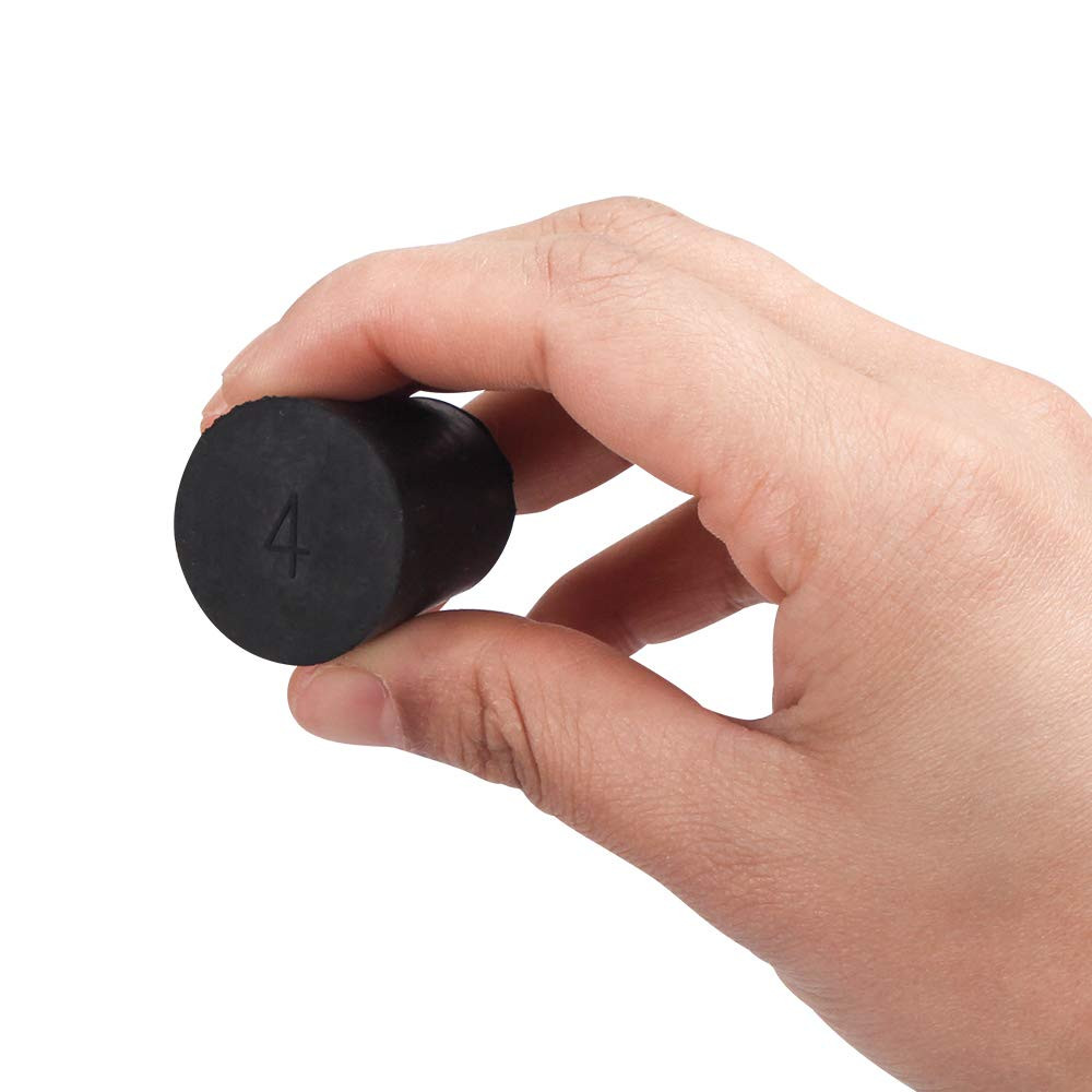 12-Pack (Same Size) Solid Rubber Stoppers - Size #4-26mm (1.02in) x 19mm (0.7...