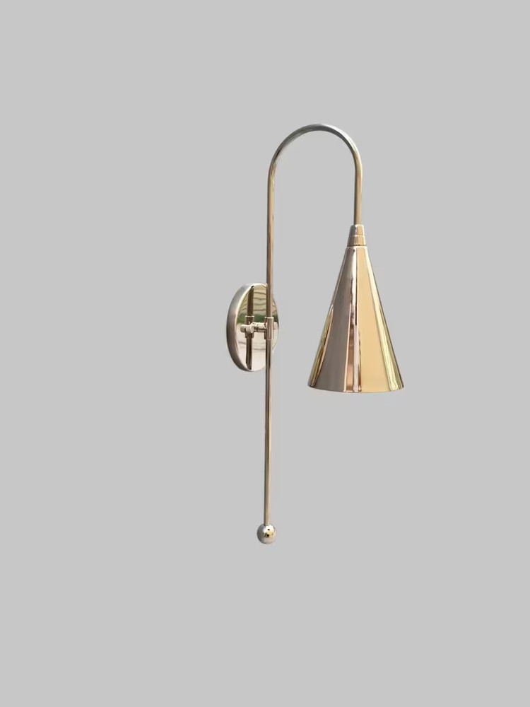Clemente single light Modern sconce light , Mid century Wall sconce Brass light