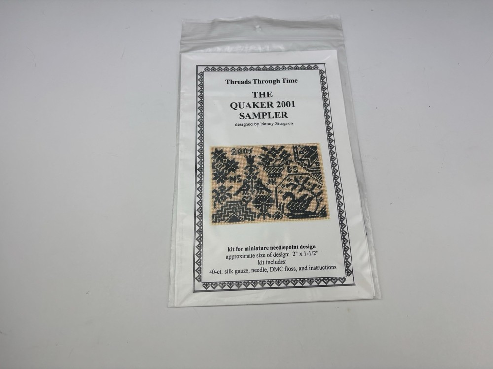 Threads Through Time The Quaker 2001 Sampler Needlepoint Pattern Kit 6S