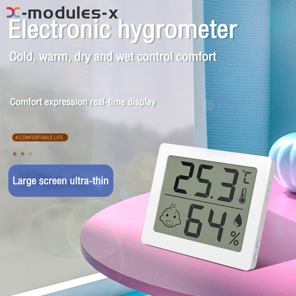 Large Screen Ultra-thin Temperature Humidity Meter Fahrenheit Celsius Switchable