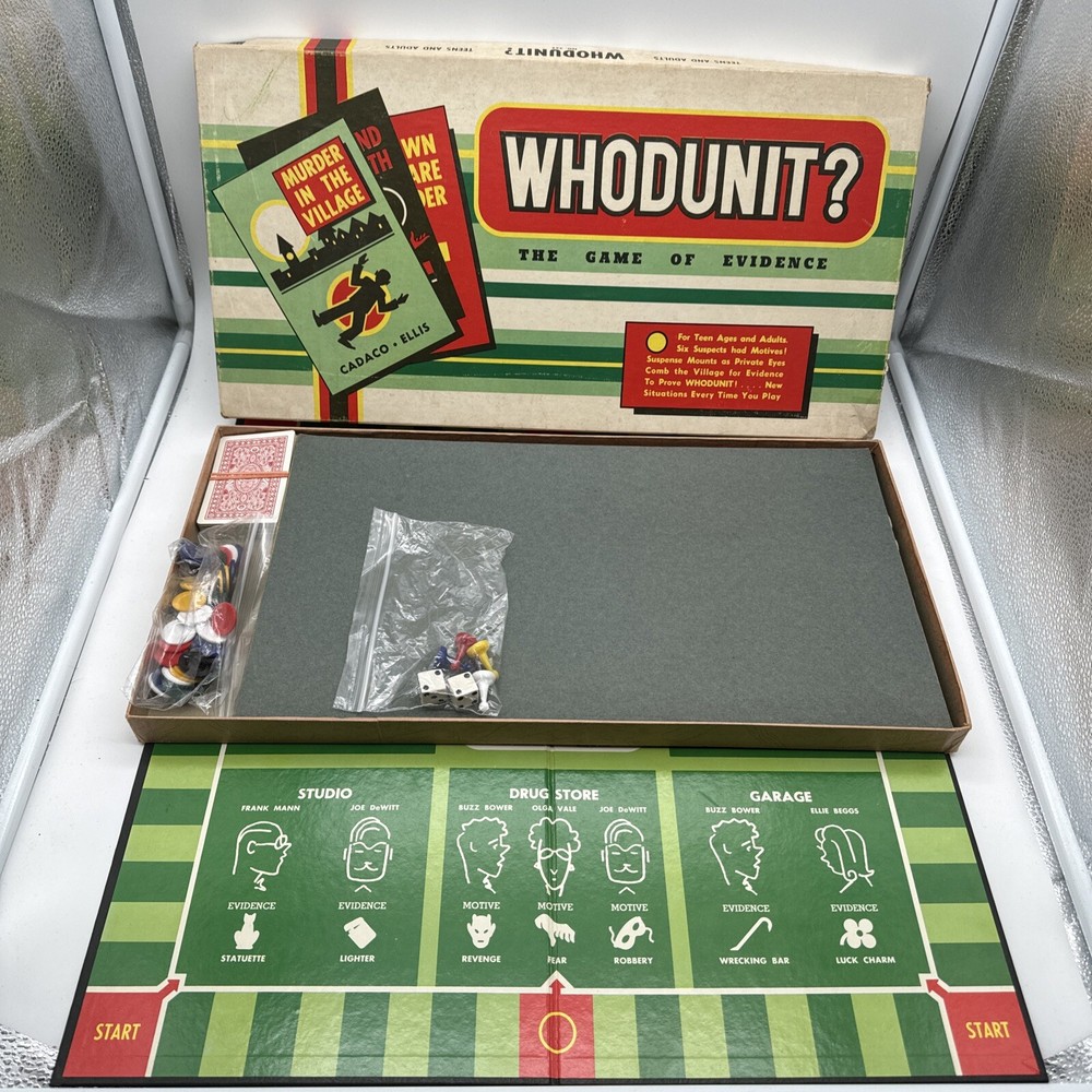 Whodunit Board Game 1959 Cadaco no. 232