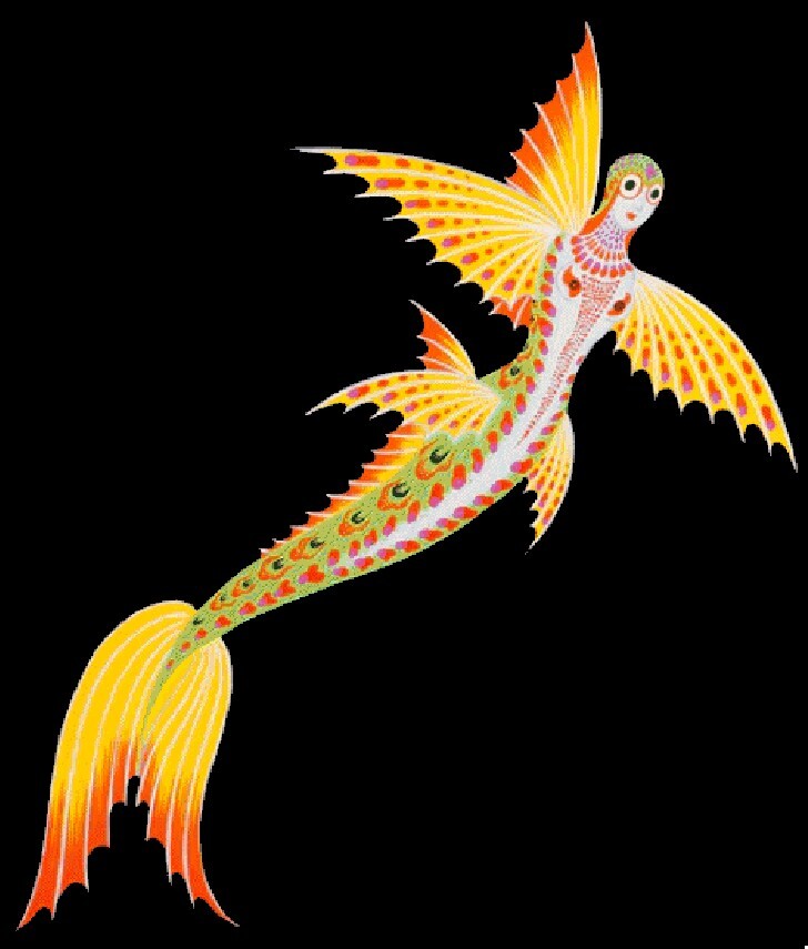 Erte Flying Fish II Cross Stitch Pattern Design + Photo + Pattern Keeper File
