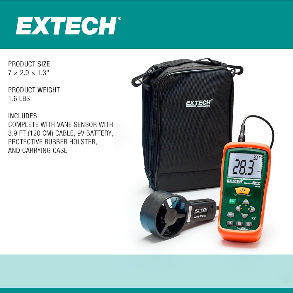 AN100 CFM/CMM Mini Thermo-Anemometer