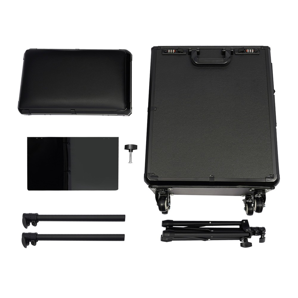 Rolling Makeup Case, Makeup Case with 4 Universal Wheels Combination Lock