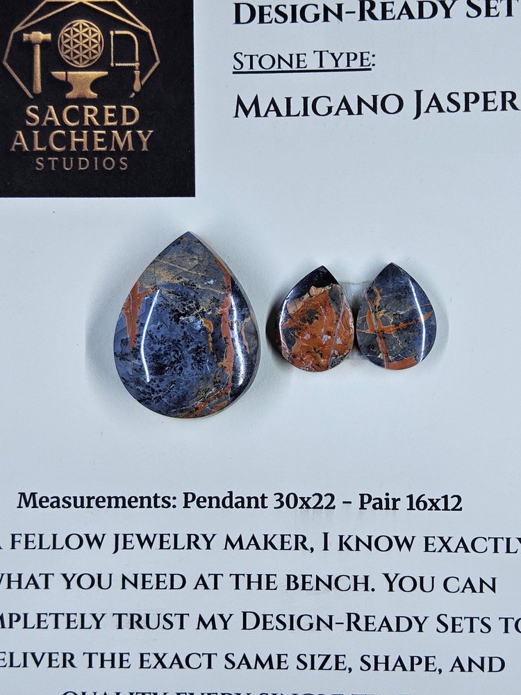 Tear Shape - Maligano Jasper - Design-Ready Set