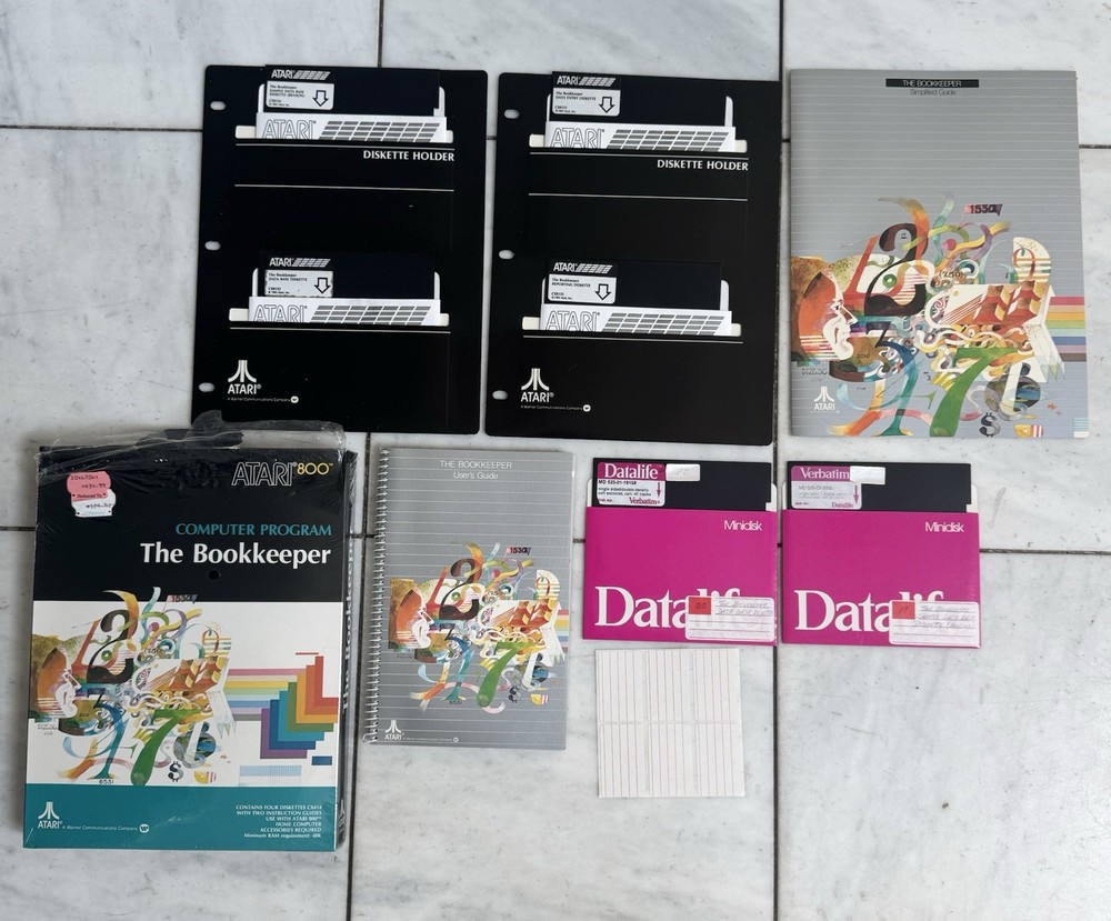 Vintage Atari 400 800 Computer Program The Bookkeeper CX414 Complete