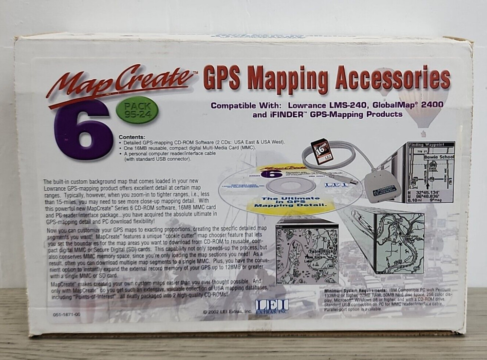 Lowrance iFinder Pro GPS+WAAS Receiver w/Manual - Includes Map Create 6 & Reader