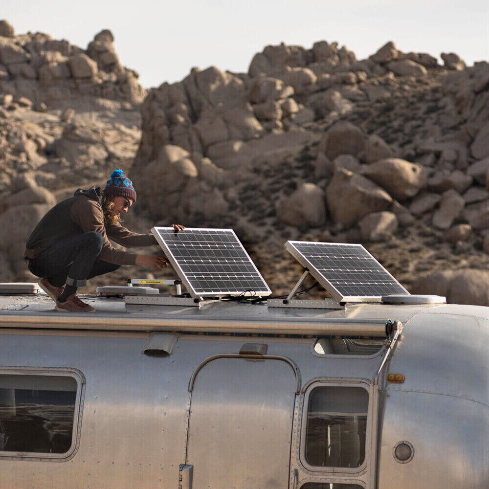 4PCS Solar Panel RV Tilt Mount Brackets Rooftop Flat Surface Adjustable Frame US