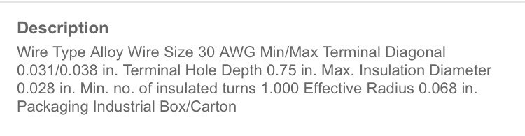 WIRE WRAPPING BIT Wire Wrap 519936 30GA