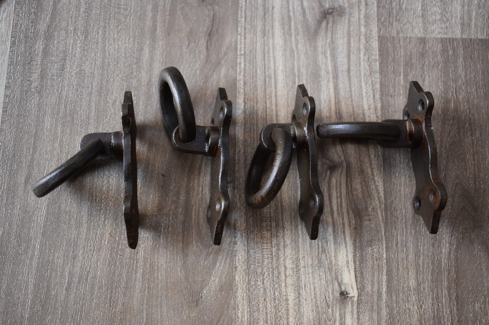 Vintage Hand forged chest door KNOCKER ring Pull drop handle knob 4 pic