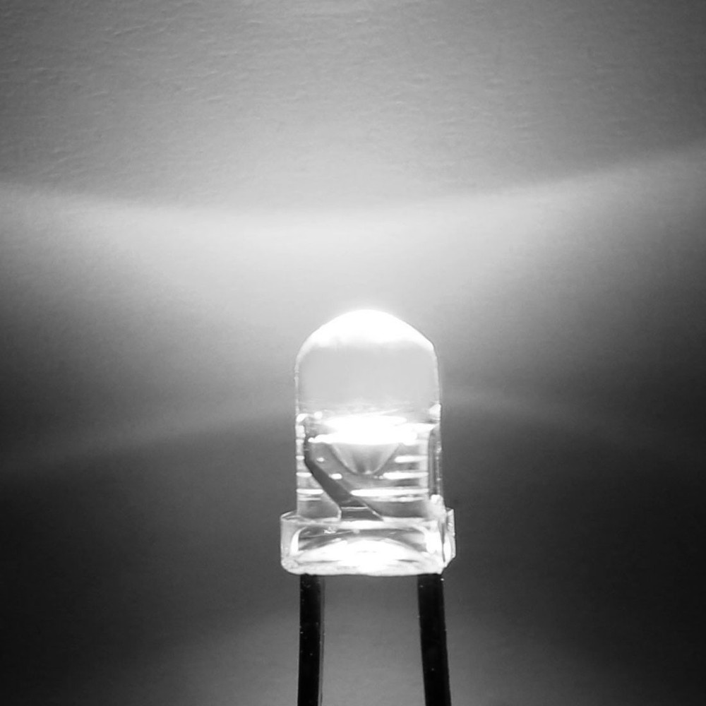 50Pack 3mm White LED Diode Lighting Electronics Component Emitting Light 3-3.4V