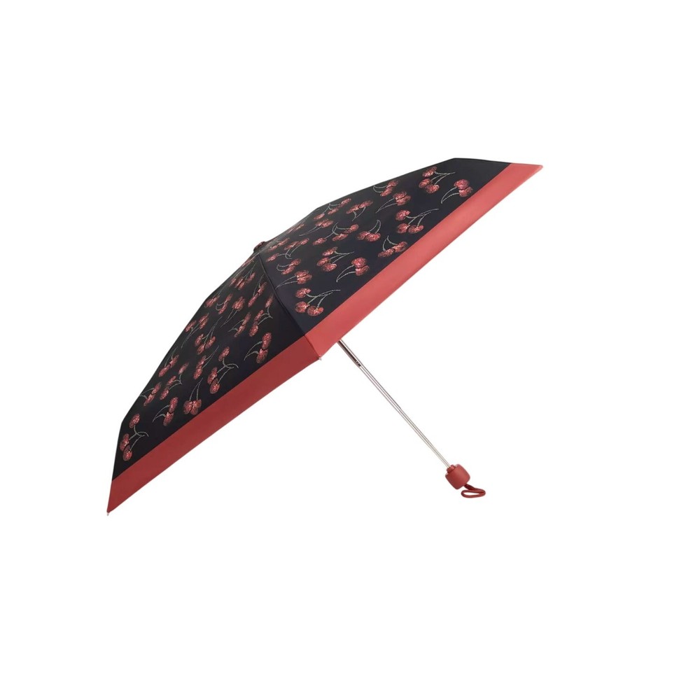 Coach Uv Protection Mini Umbrella With Cherry Print