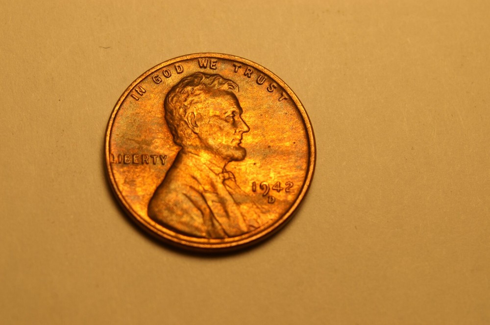 1942 D  LINCOLN PENNY NICE TONING
