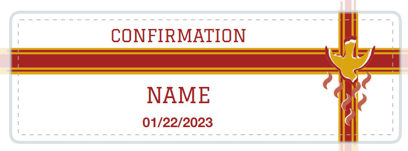 CONFIRMATION CONFIRMACION NAME'S PERSONALIZED STICKER DIFFERENT SIZES NEW !!!