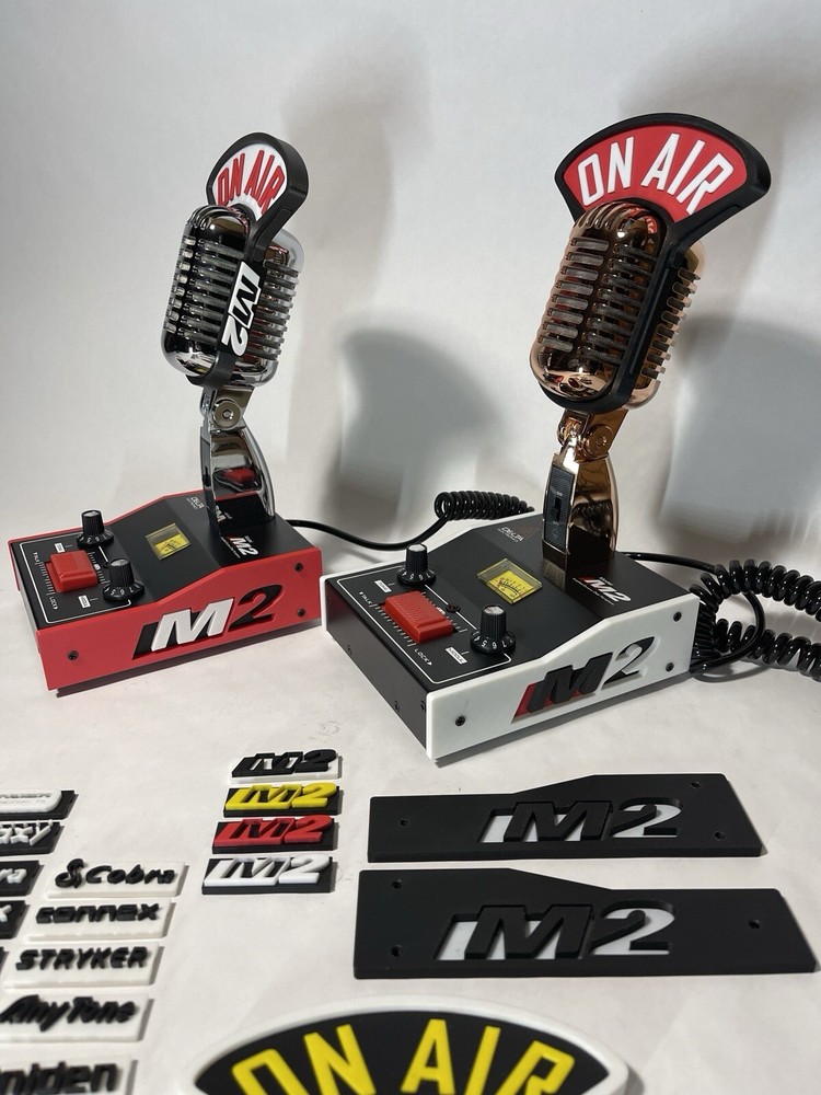 Custom Base Panels (2) RED For DELTA M2 DYNAMIC POWER BASE MICROPHONE CB MIC